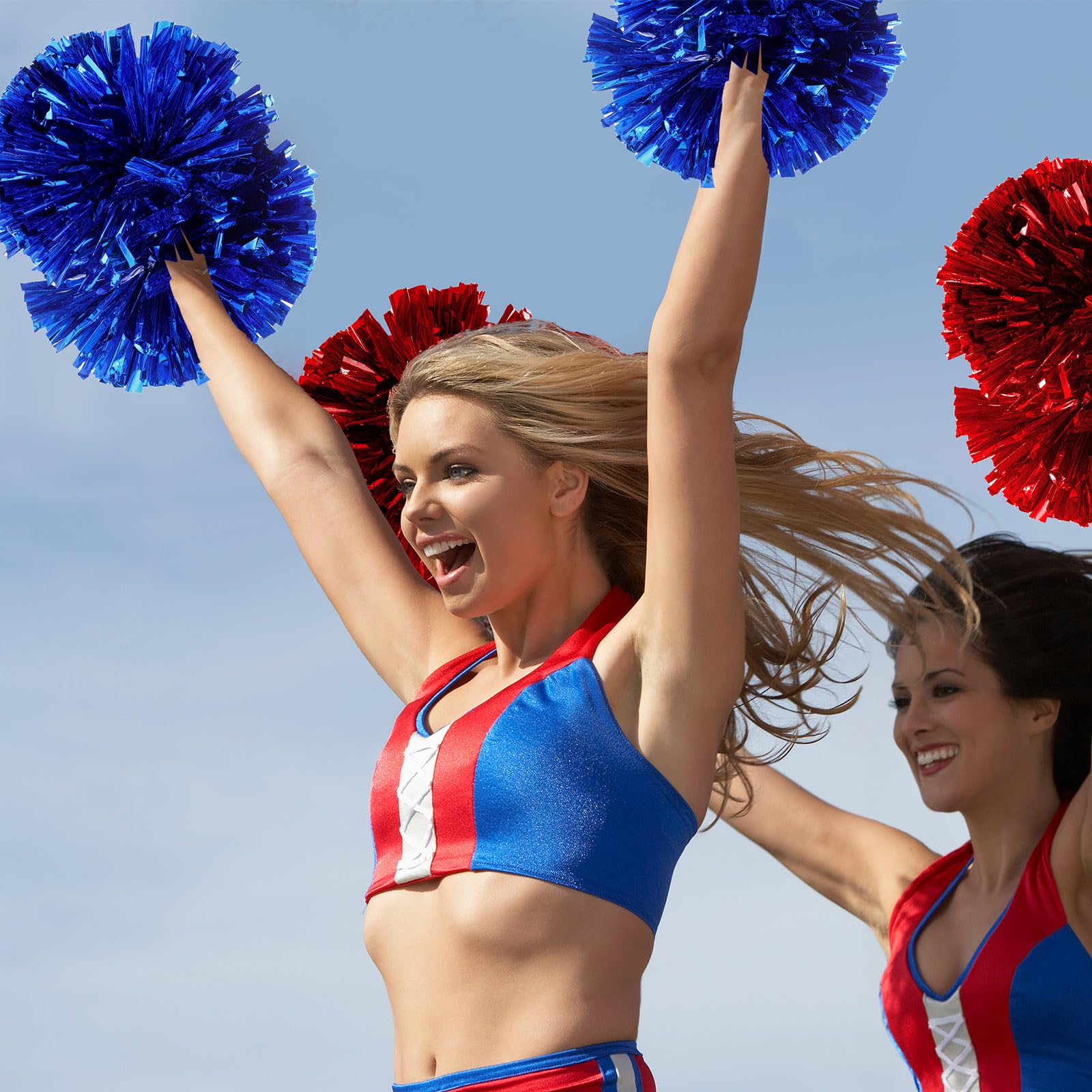 2 Pcs Grl Cheerleadng Pompons,Pompons Métallques Pour Pom-Pom Grl