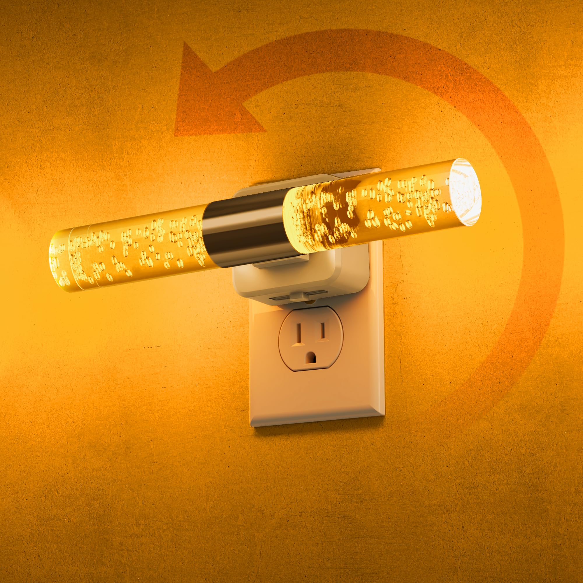 L LOHAS LED Amber Night Light 2-Pack Bubble Acrylic Night Lights Plug into Wall 180 Rotating Nightlights Light