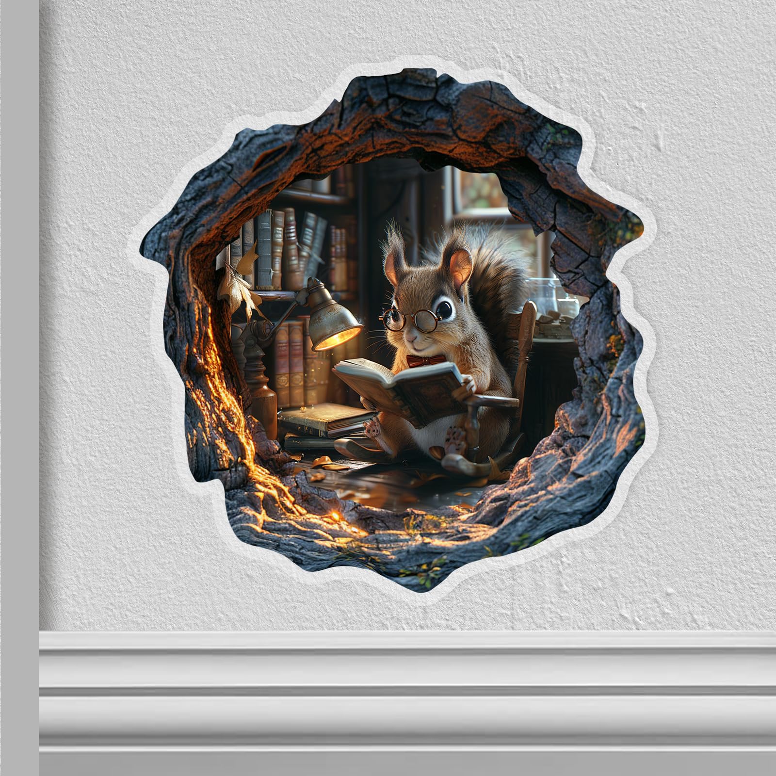 Adesivo 3D Buco Del Topo - Decalcomania Divertente Per Parete, Camera Bambini, Soggiorno (Stile1)