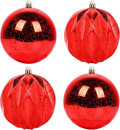 Miniatura 7 de Bola de árbol de Navidad transparente para colgar, inastillable, extra grande, bola de mercurio decorativa con ganchos para adornos de árbol, para