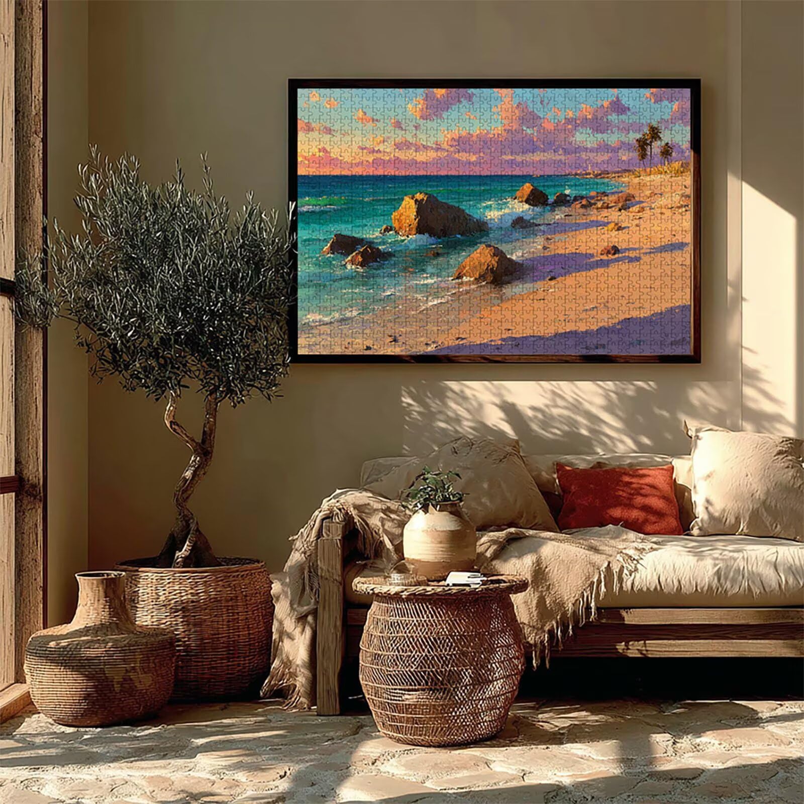 Vista Al Mar Puzzle Madera, Sunset Puzzle 2000 Piezas Adultos con Compact Box 99x70cm, Rompecabezas Desafiante, DIY Juegos de Rompecabezas Creativos para Hombres Mujeres, Decoración Verano, 0-5964