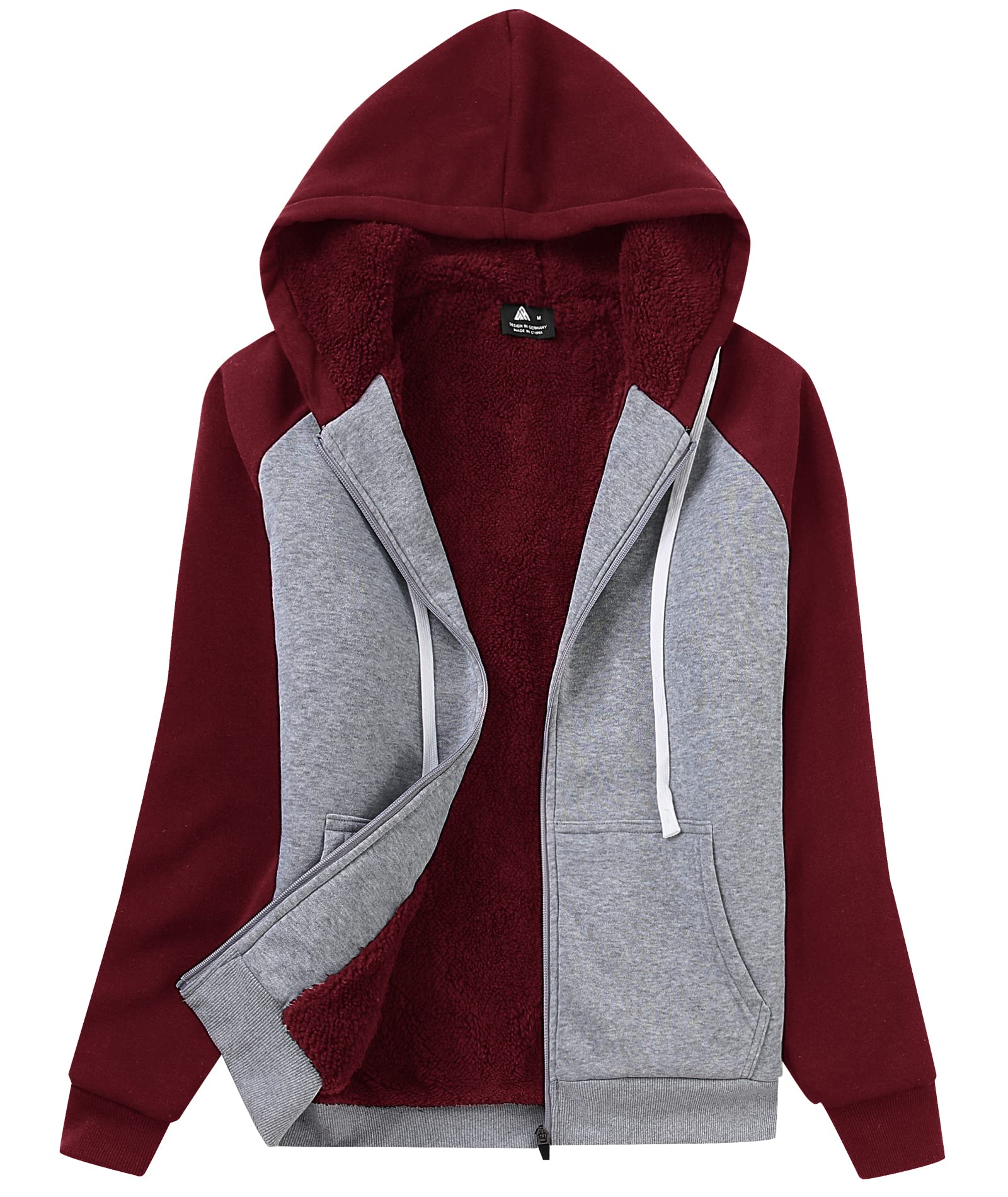 GEEK LIGHTING Felpa Donna con Cappuccio Foderata in Pile Calda Giacca Invernale con Zip Felpa Pile Donna Teddy Hoodie con Cerniera Sweatshirt Inverno Autunno S-2XL