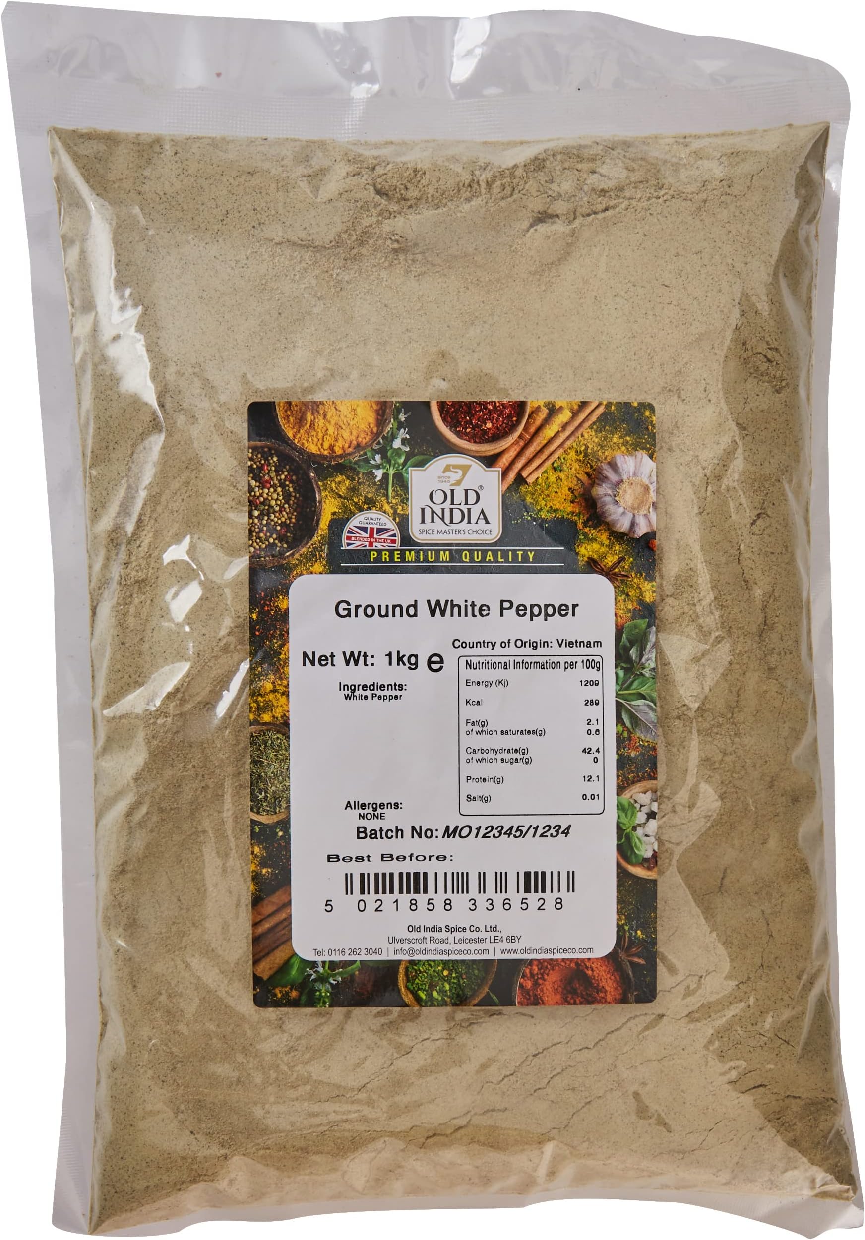 Old India Ground White Pepper 1kg
