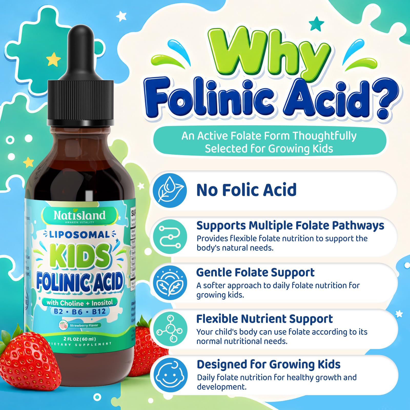 Liposomal Folinic Acid Drops for Kids, Folinic Acid Supplement — Amazon image 3