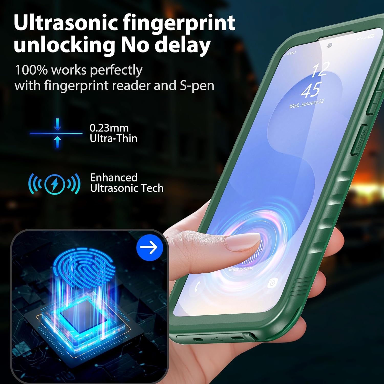 SPORTLINK Waterproof Case for Samsung Galaxy S25, Shockproof Dustproof Built-in Screen Protector, Full Body Sealed Heavy Duty Protective Cover for Samsung Galaxy S25 6.2’’ Green