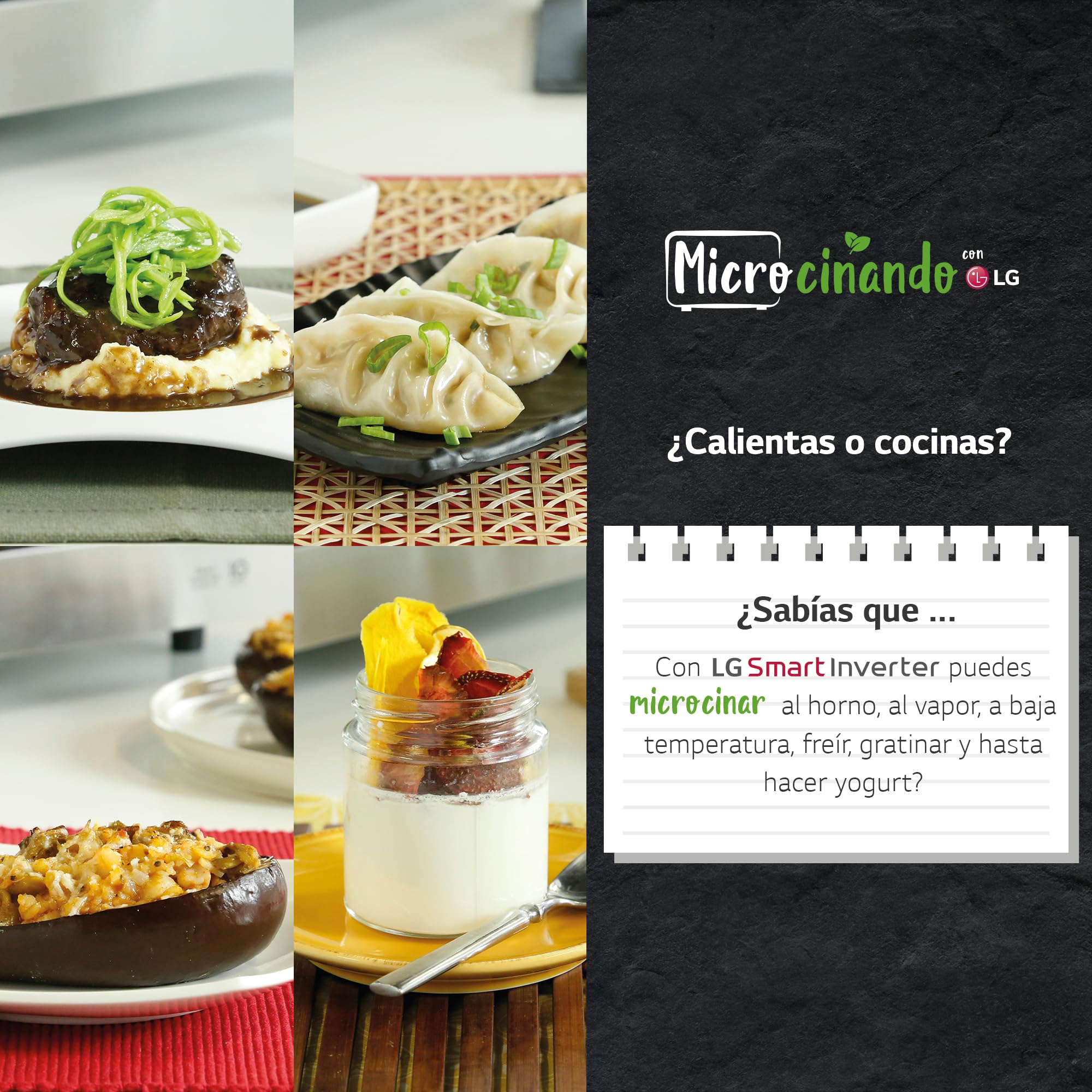 LG MGBZ2593F – Microondas Grill 2 en 1, 25L, Integración total, Display Led, 900W, Fácil impieza, Táctil, Cristal Negro, Inox