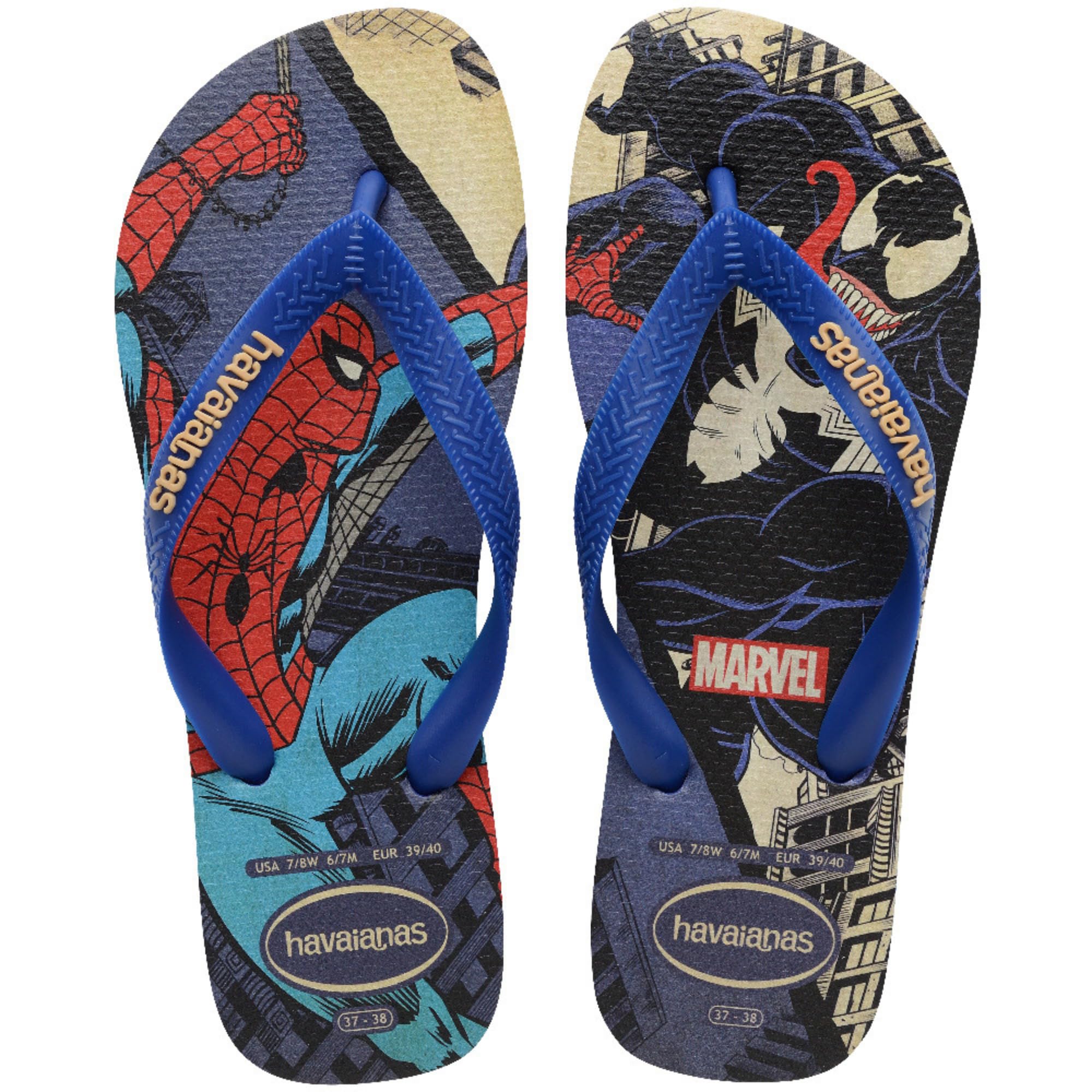 Havaianas - Top Marvel Classics, Chanclas Cómodas, Ligeras y Duraderas, Estampado de Cómics de los Superhéroes Marvel, Hombre