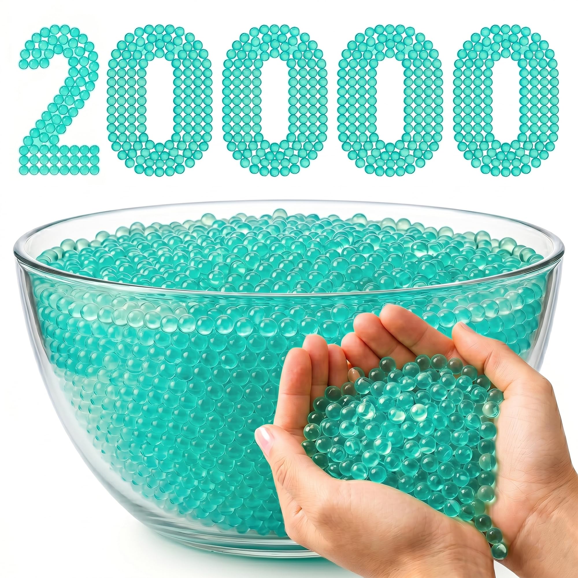 clapone gel balls/7-8mm water bullets for gun/gel blaster ammo/water balls bead holder/gel blaster water beads/ages 15+/also used for toy gun home decoration/ammo for gel blaster (green, 20000 pcs)