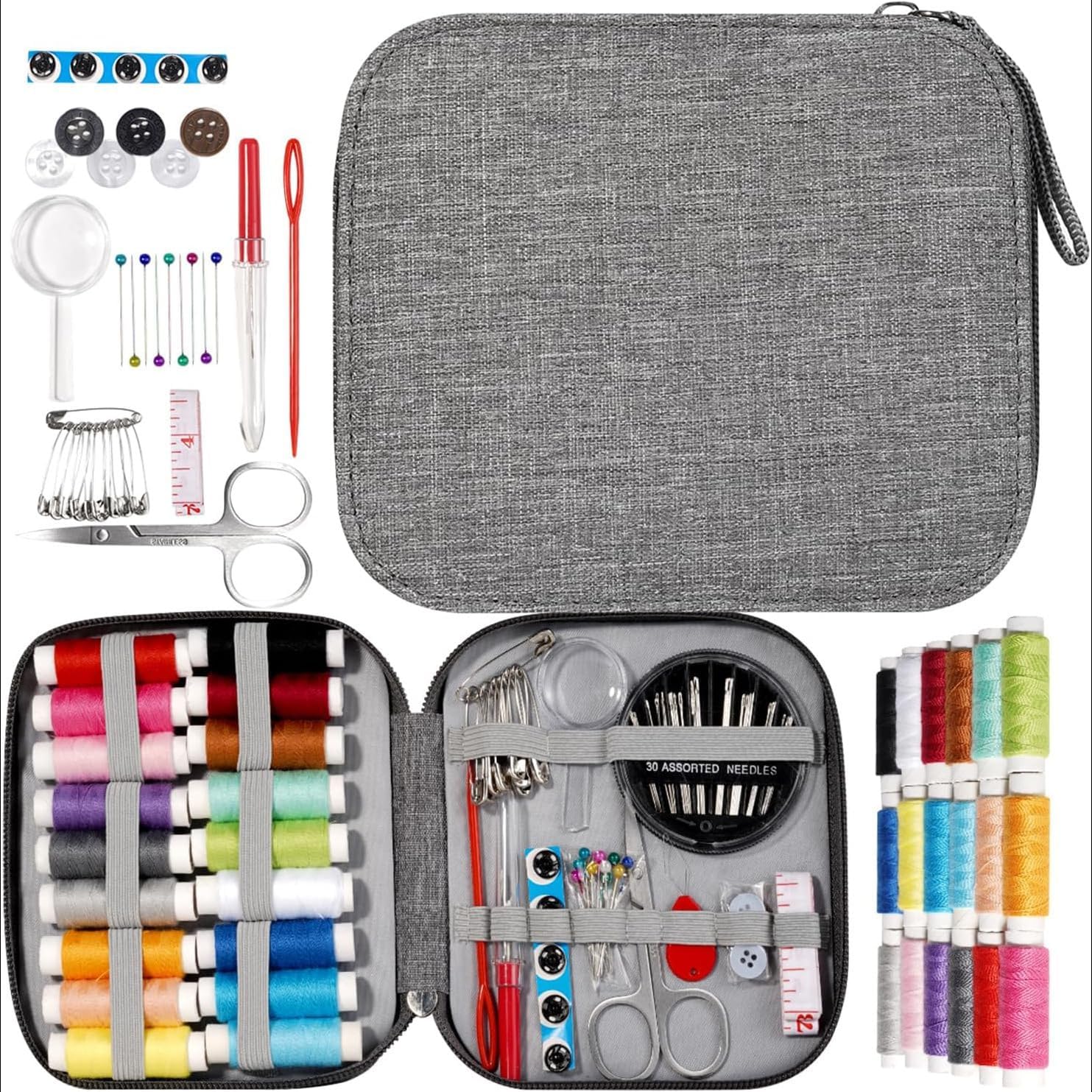 Granpay Sewing Kit For Adults Needle And Thread Sewing,Professional Supplies Accessories With Tailor Scissors Snips More Travel Home Beginners
