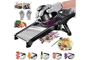 Mandoline Slicer with Cut-Resistant Gloves for Safe and Efficient Kitchen Cutting