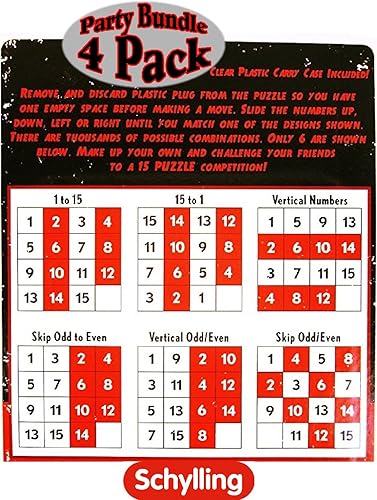 Miniatura 2 de Schylling The 15 Puzzle - Number Slide Brain Teaser (paquete de 4)