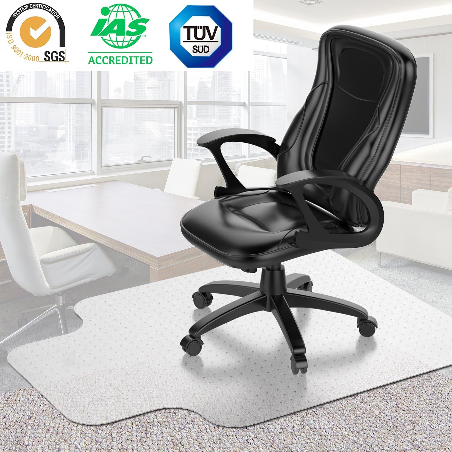 Desk Chair Mat for Carpet -Floor Protector for Low-Pile Carpets ,Non-Slip Bottom, Home, Office, Computer.
