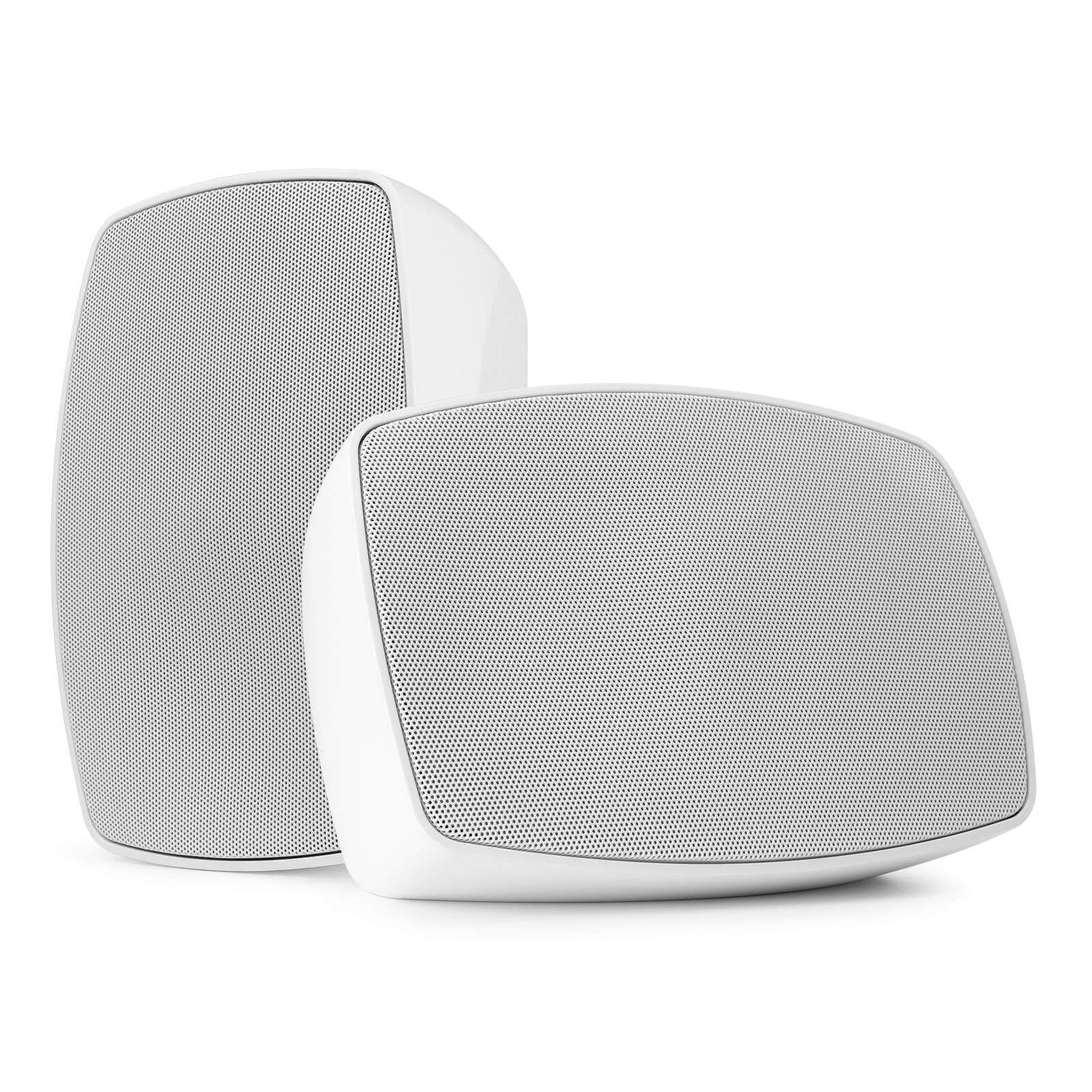 Power Dynamics BHW50WH – Pack 2 Unidades de Altavoces de Pared, 5.25" 80W 100V 8 Ohm Blancos, para Uso Exterior IPX5, Ideal para terrazas, jardínes, restaurantes, Resistentes al Agua, Color Blanco
