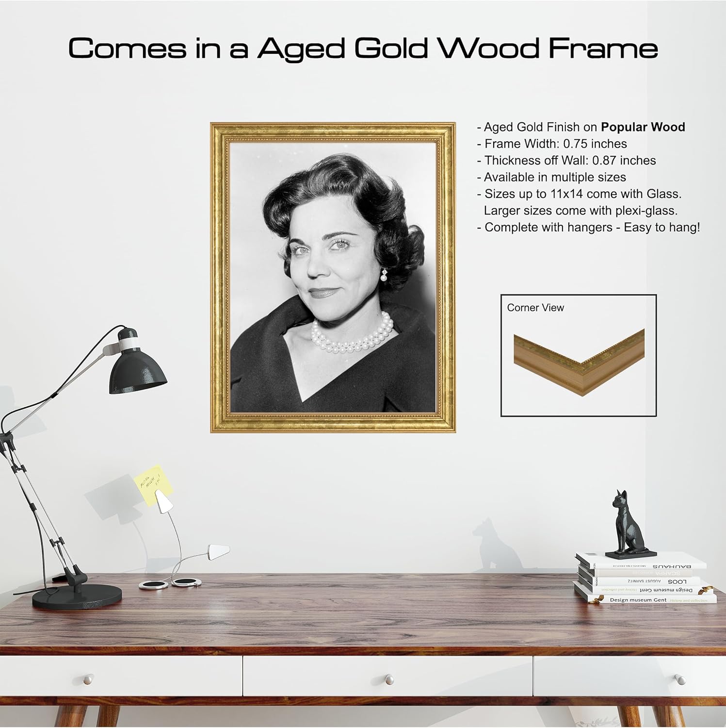 Ann Landers Photograph in a Aged Gold Frame - Historical Artwork from 1961 - (8.5" x 11") - Semi-Gloss