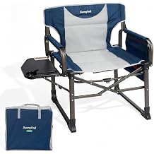 SUNNYFEEL Oversized Camping Directors Chair for Adults with Side Table