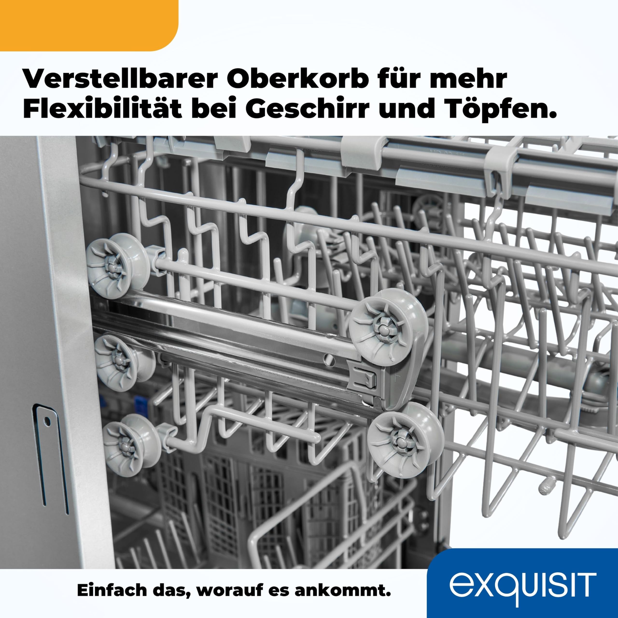 Exquisit GSP9109-030E Geschirrspüler 45 cm Silber Freistehend unterbaufähig 9 Maßgedecke 49 dB leise