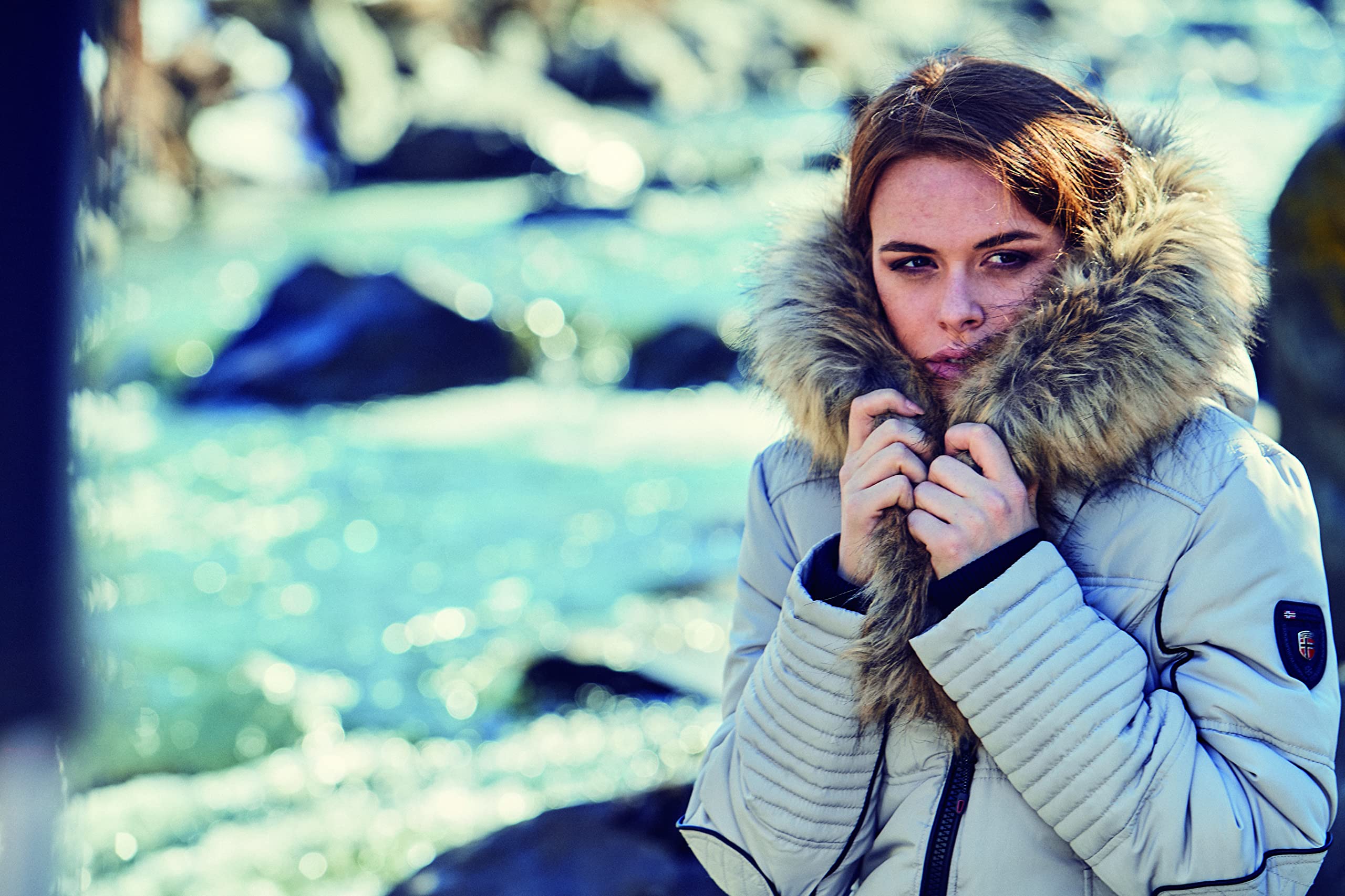 Geographical Norway Belissima - Parka invernale da donna, con cappuccio in pelliccia, XL