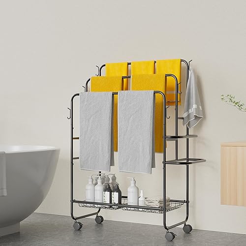 Miniatura 2 de JANE EYRE Toallero independiente - Toallero de piscina de pie de 40 pies para exteriores, toallero para baño de 3 niveles (toalla-S)