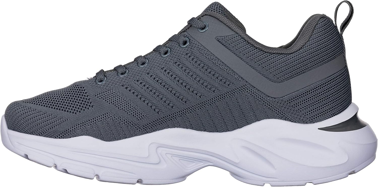 CALTO Men's Invisible Height Increasing Elevator Shoes - Grey/White Super Lightweight Sporty Sneakers - 2.6 Inches Taller - Q332 - Size 10 D(M) US - Image 3