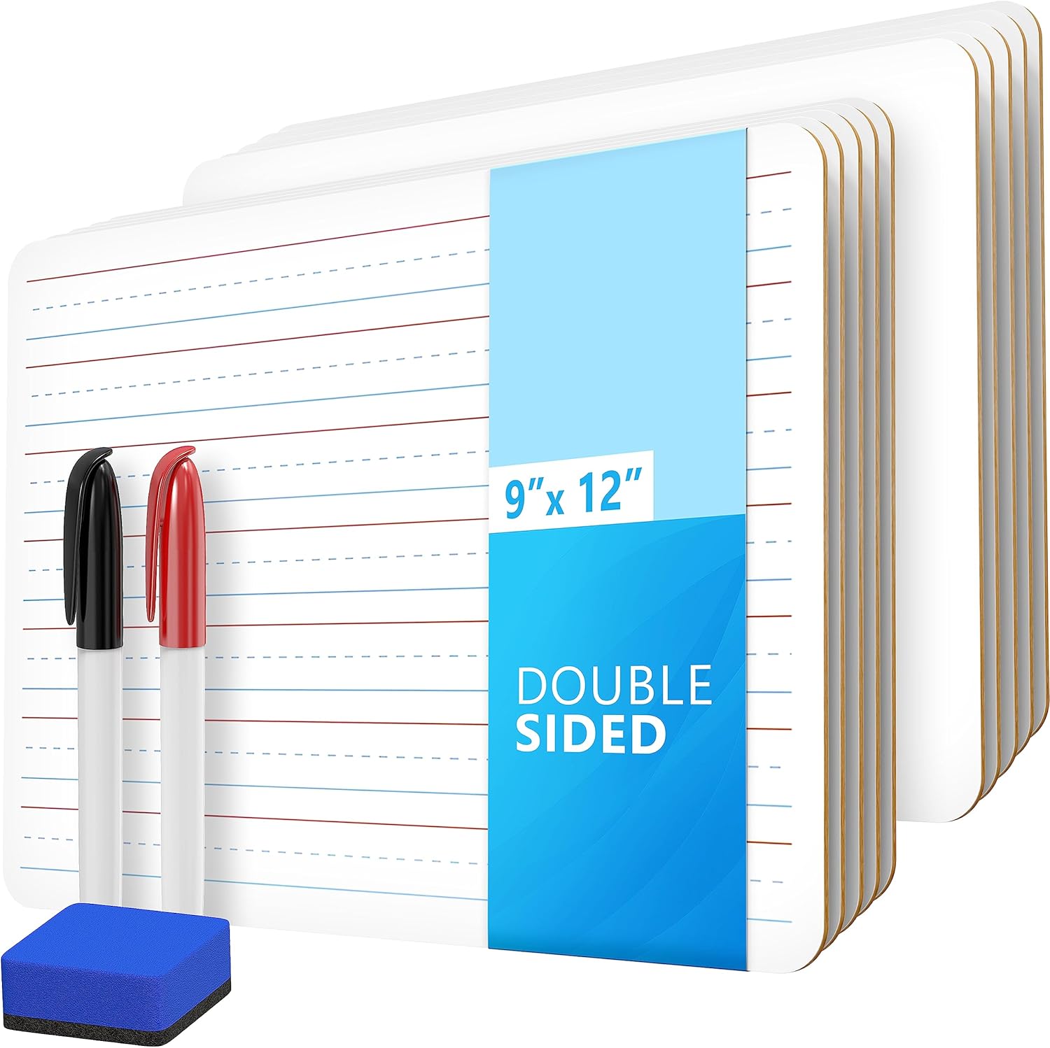 5 Blanked & 10 Lined Dry Erase Boards 9x12 & Dry Erase