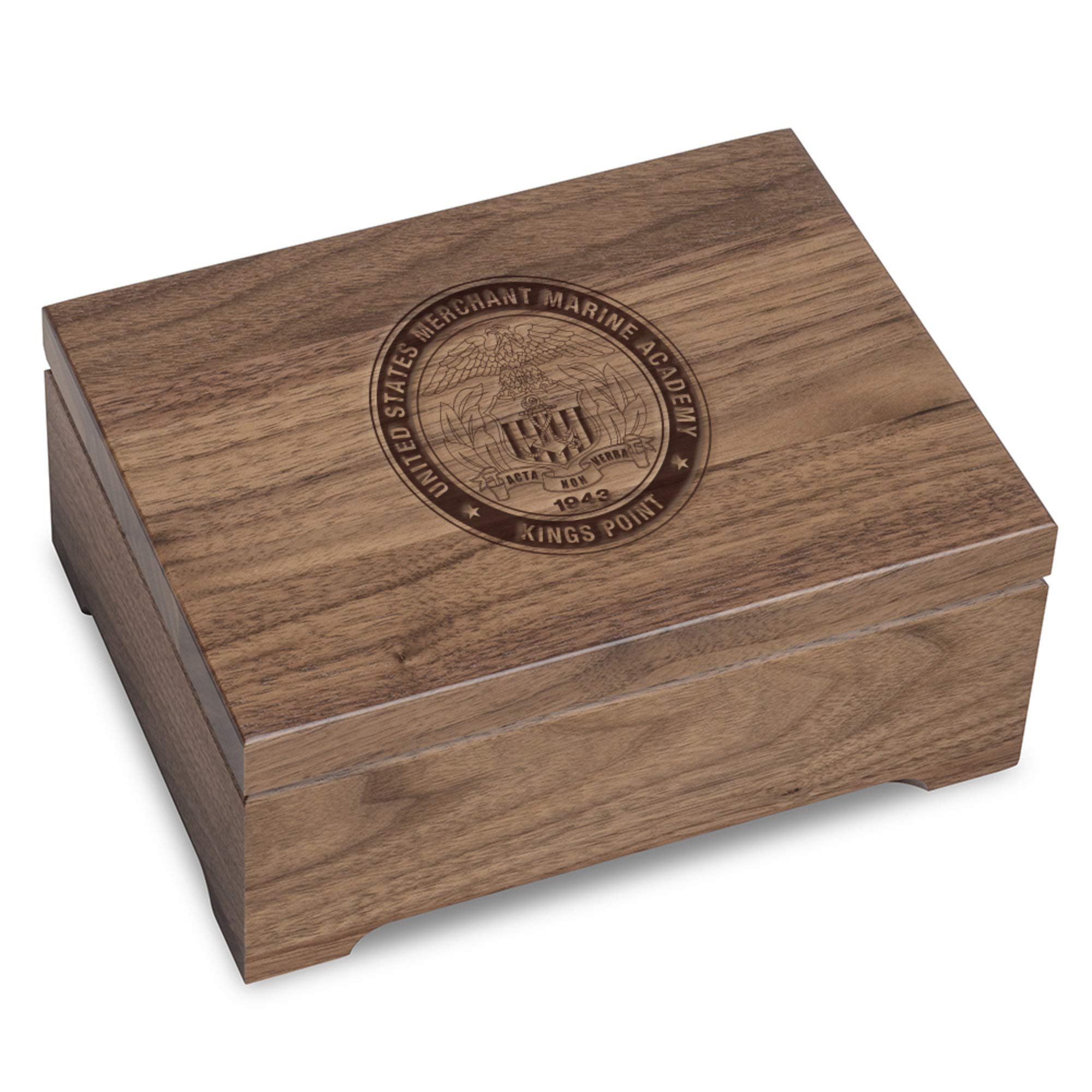 M. LA HART US Merchant Marine Academy Solid Walnut Desk Box