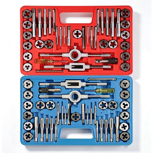Anfrere 80pcs Tap and Die Set for Cutting External and Internal Threads