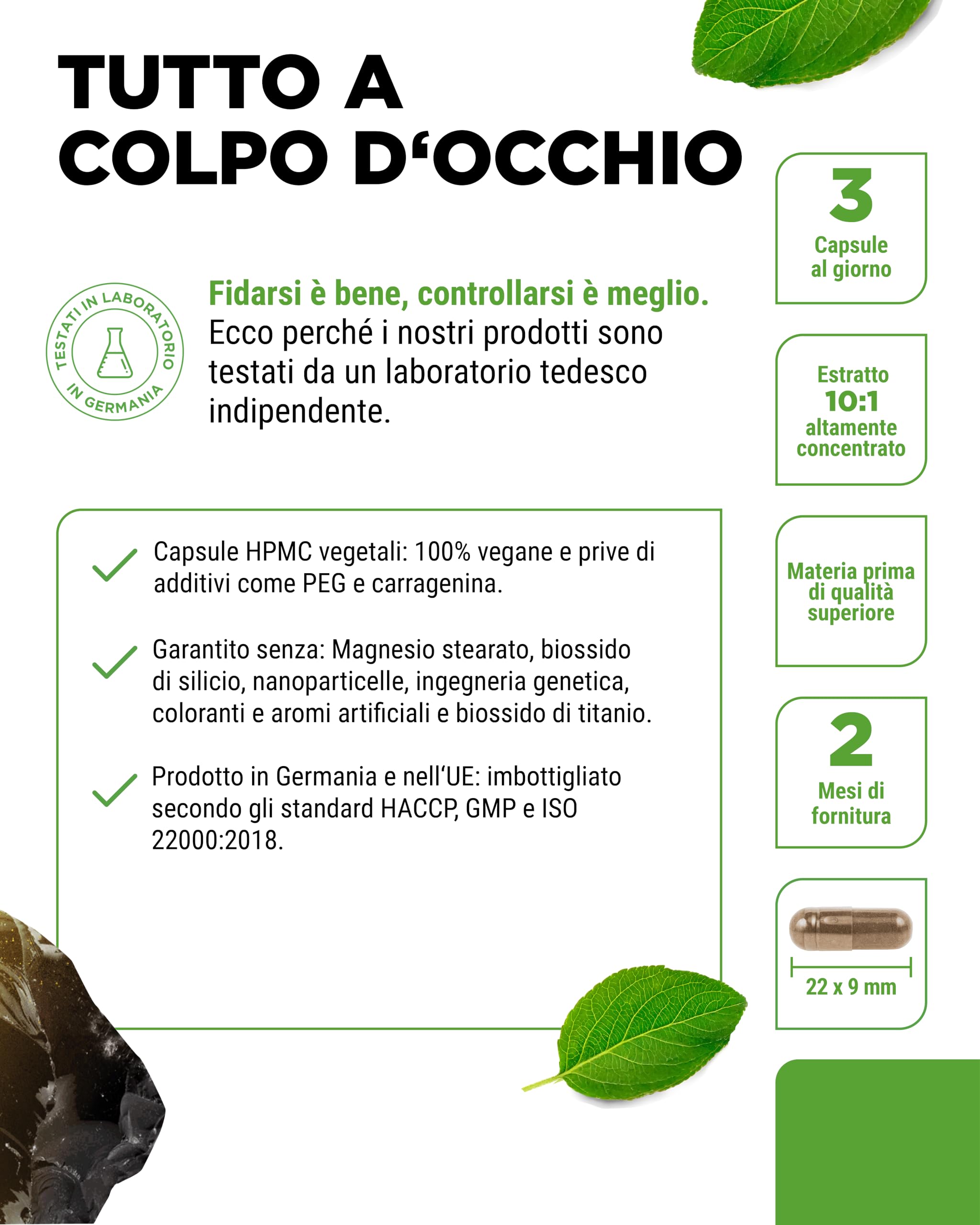 Mumijo Shilajit -180 capsule - Altamente dosato con 1500 mg per dose Giornaliera - Estratto Originale dell'Himalaya 10:1 - Senza additivi indesiderati - Vegan