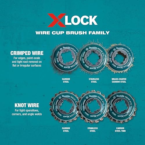 Miniatura 8 de Makita D-72621 X-Lock 3-18" Cepillo de alambre de alambre de acero al carbono