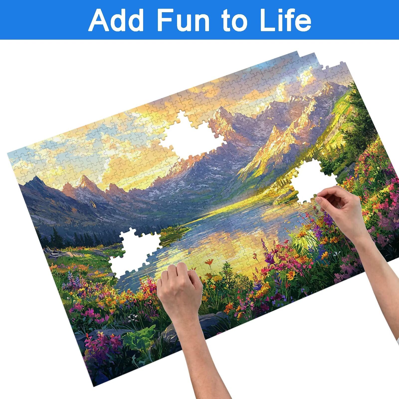 Puzzle 5000 Pezzi Paesaggio, Puzzle Montagna 5000 Pezzi Arte per Adulti e Bambini, Misura: 156.5x105.5 cm, Puzzles Legno per Adulti con Squisita Scatola di Imballaggio, per Regalo Donna e Uomo, -9217
