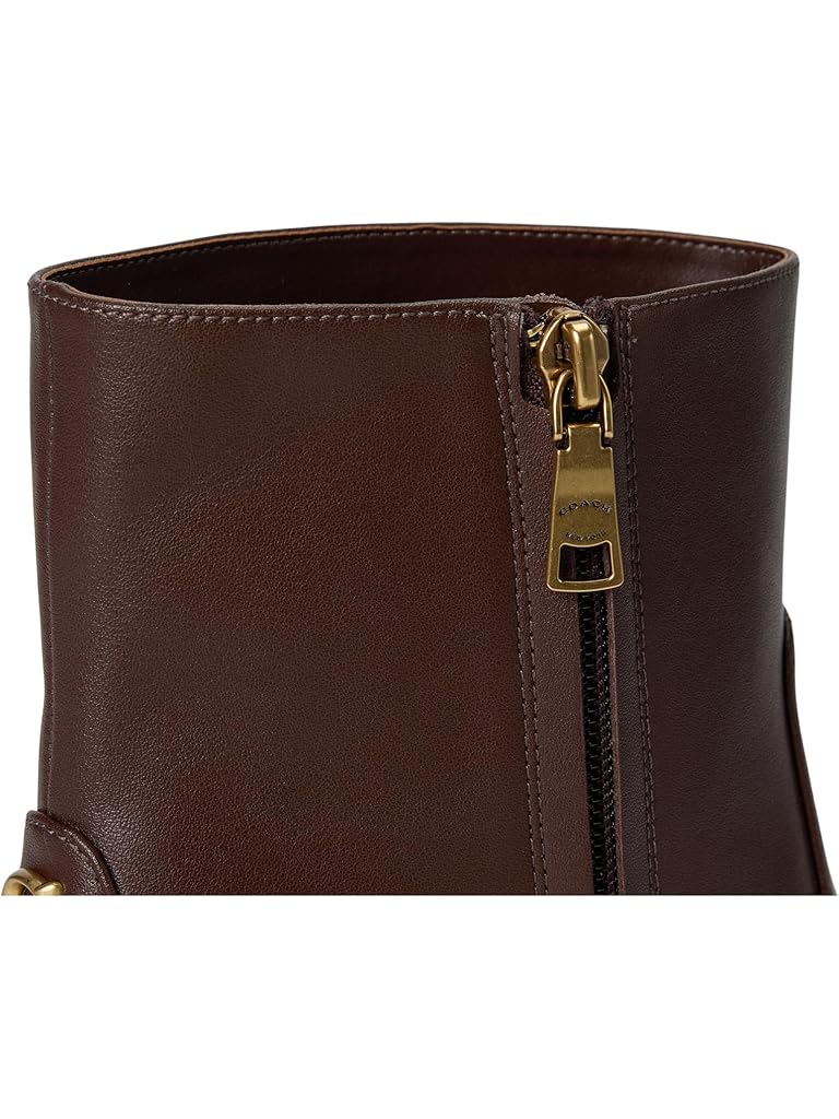 Tan COACH Sculpted C Kitten Heel Bootie
