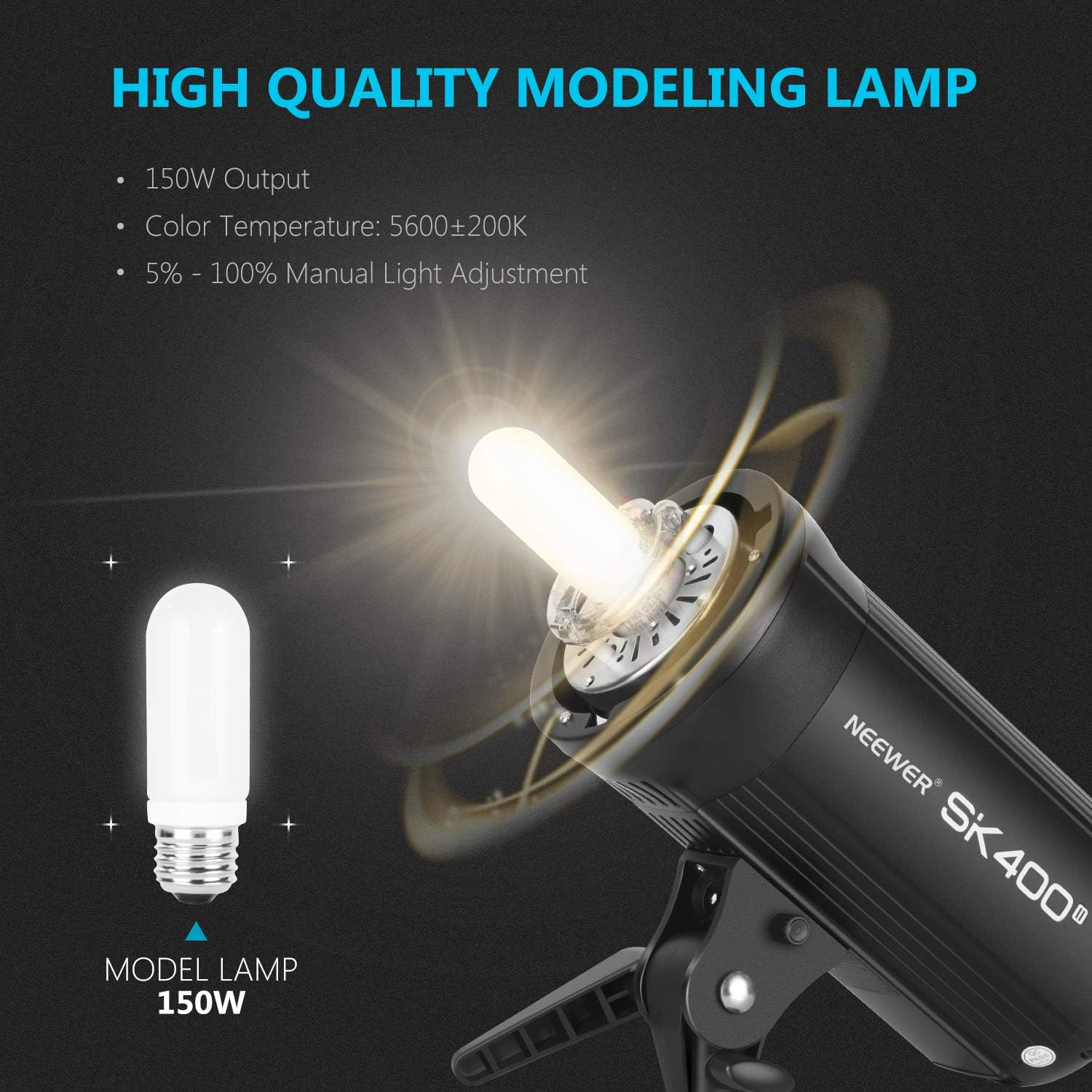 Best Cyber Deals 🔥 Neewer SK400II Studio Strobe 400W, 2.4G Wireless System GN65 5600K Monolight with Bowens Mount 150W Modeling Lamp, Large LCD Panel, Outstanding Output Stability, Anti-Preflash for Studio Shooting Top Brands Neewer SK400II Studio Strobe 400W, 2.4G Wireless System GN65 5600K Monolight with Bowens Mount 150W Modeling Lamp, Large LCD Panel, Outstanding Output Stability, Anti-Preflash for Studio Shooting