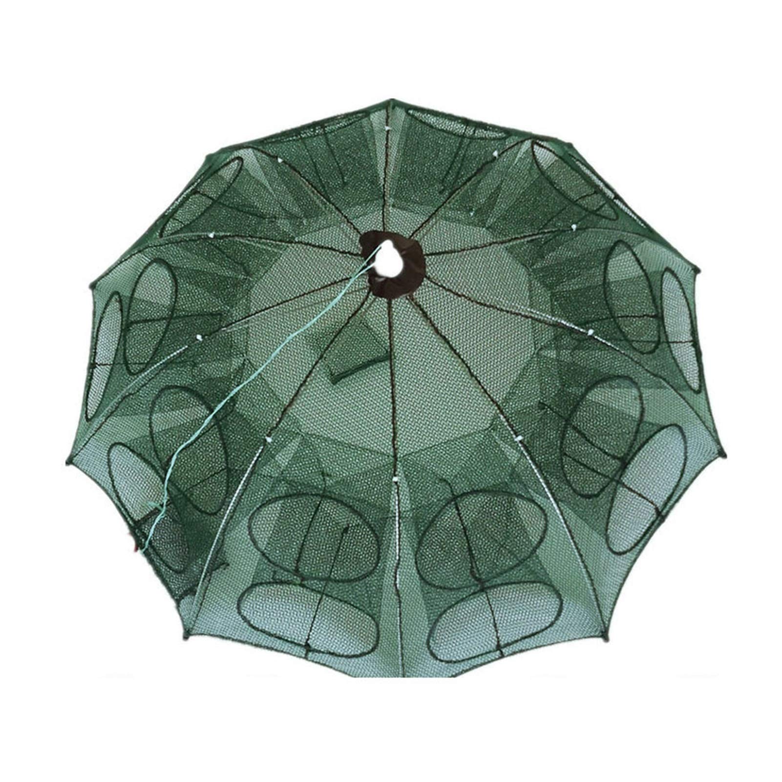 Bclla Zkenyao-net Fishing 4-20 Holes Automatic Fishing Net, Nylon Foldable Catch Fish Trap for Fishes Shrimp Minnows, Crab Cast Mesh, (Color : 10 Sides 20 Holes) : Sports & Outdoors