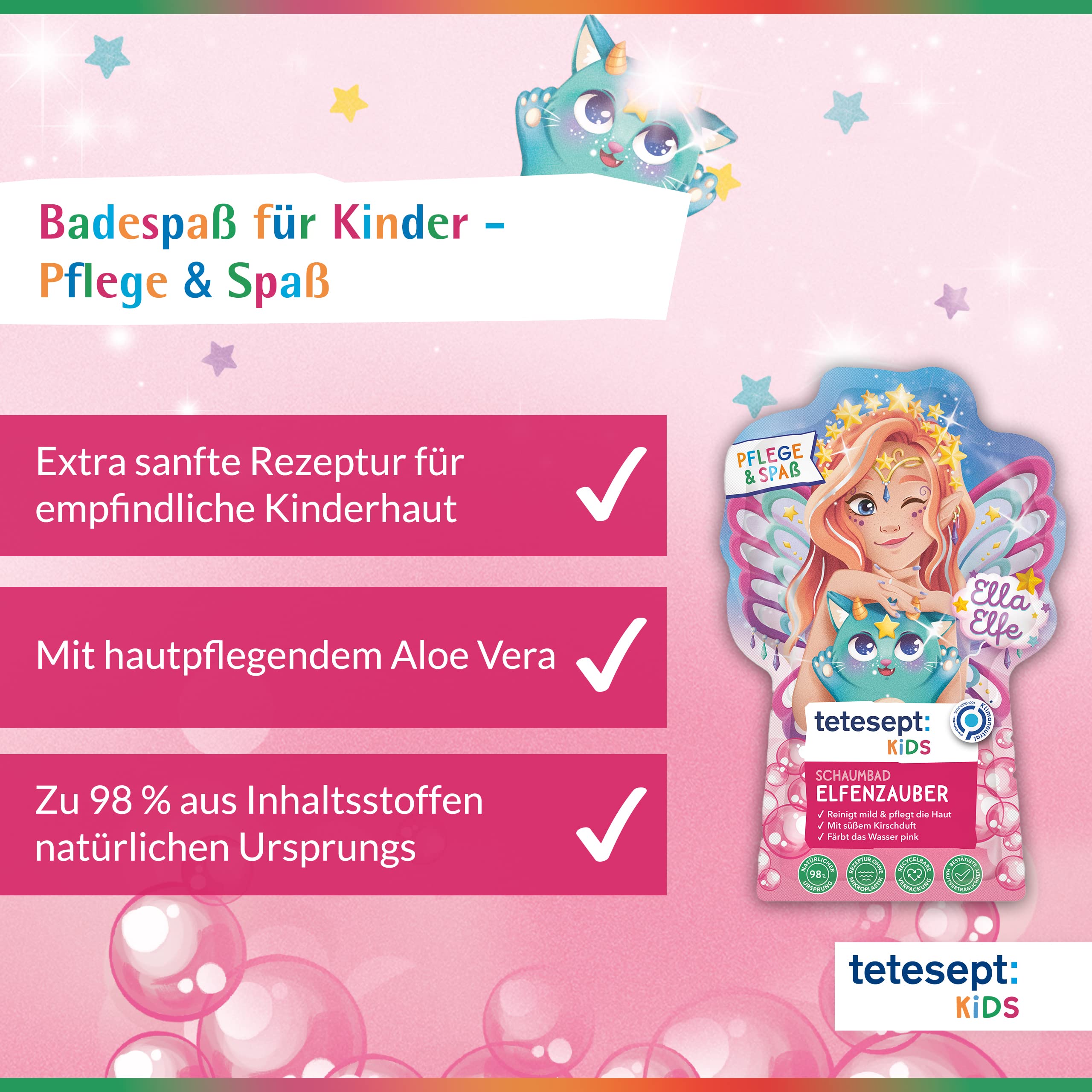 Tetesept Kids Płyn do Kąpieli, Pomarańczowy, 15 x 40 ml