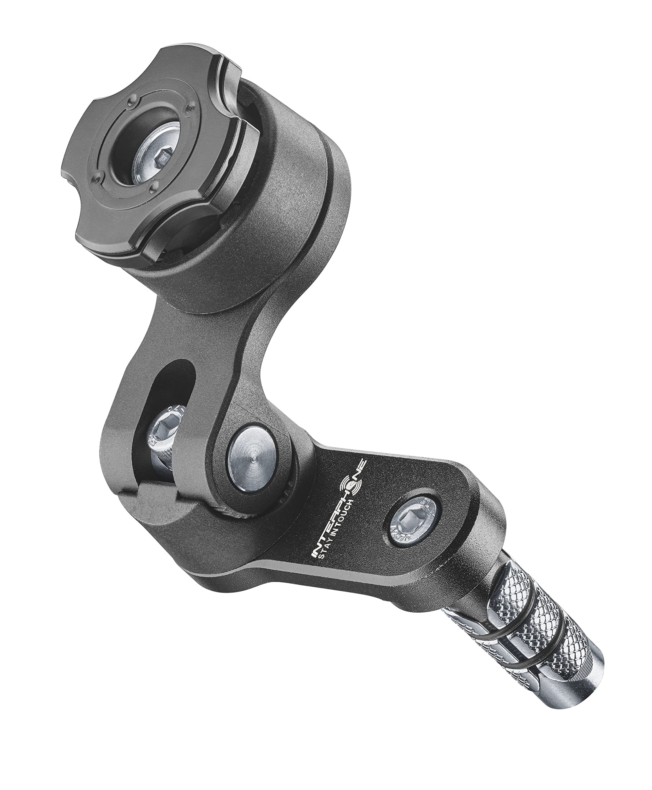 INTERPHONE - Aggancio Cannotto di Sterzo Diametro 13/25,4mm - Sistema Modulare QUIKLOX - Supporto Porta Cellulare Moto - Regolabile 360° Orizzontale 90° Verticale - Aggancio Sgancio Rapido