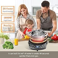 Vista 4 de Nuwave Induction Cooktop, Improved Hot Plate with Digital Probe , 106 Temps 100°F-575°F, 3 Watt Settings, Portable Induction Burners for Cooking