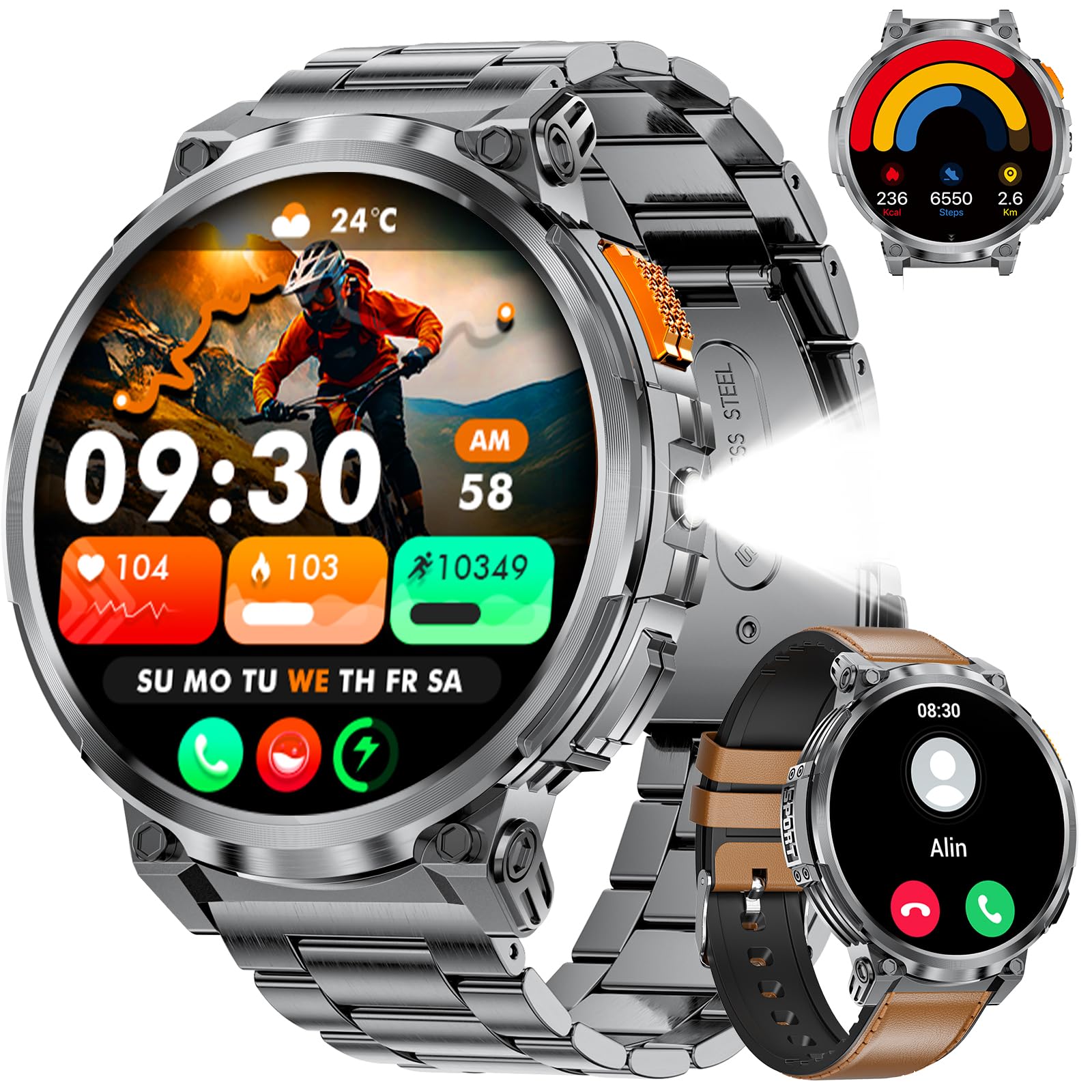 smartwatch maschile con schermo hd e funzioni multifunzione