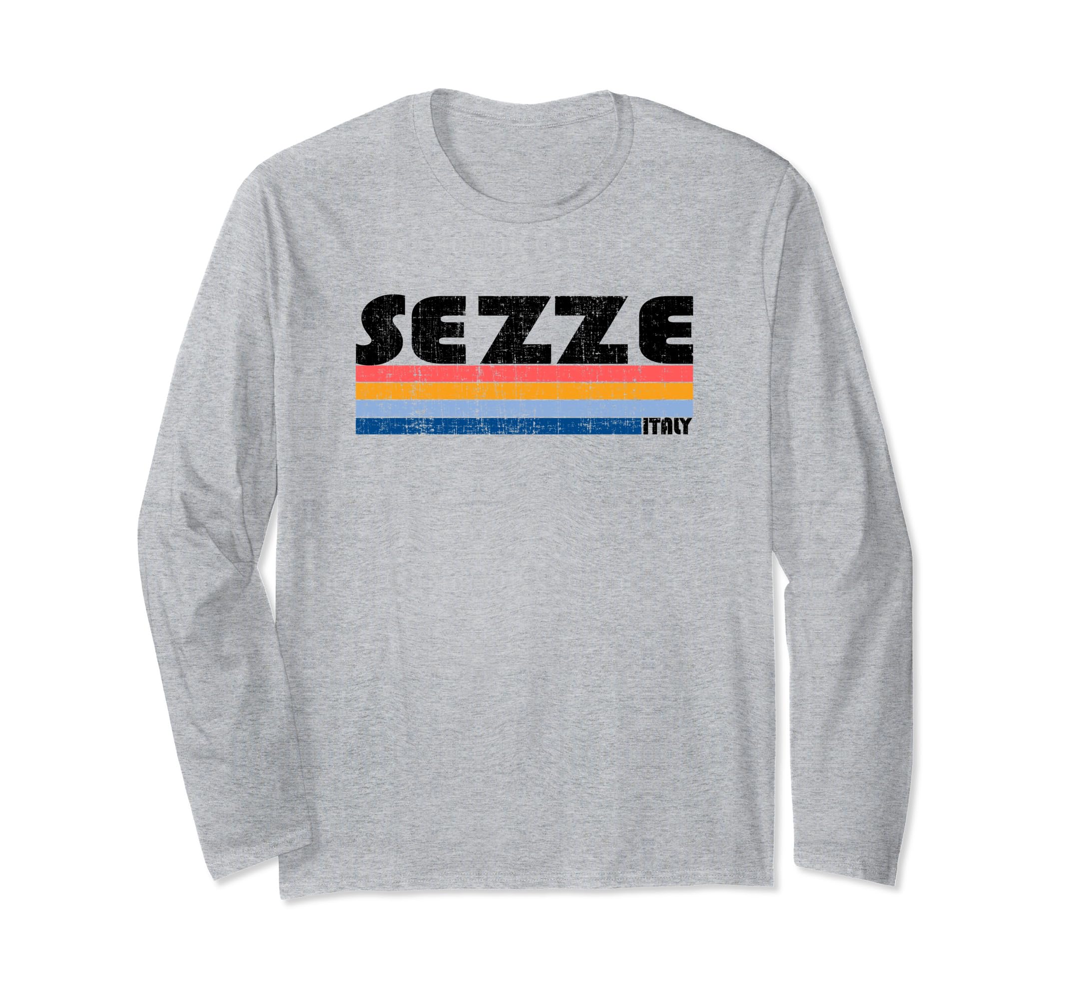 Sezze, Italy Retro 70s 80s Style Long Sleeve T-Shirt