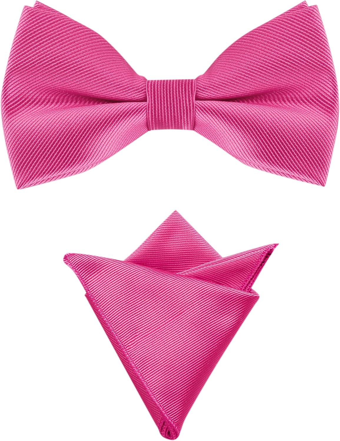 Allegra K Men's Solid Color Pre-Tied Bow Tie with Matching Pocket Square Set for Wedding Party