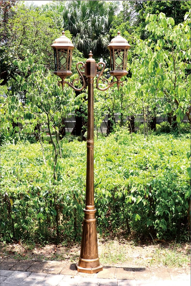 Genérico Farola tradicional de bronce con 2 postes de luz