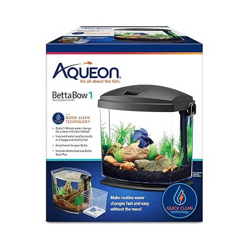 Aqueon BettaBow with Quick Clean Technology Aquarium Kit, Freshwater, Betta