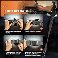 Vista 7 de WELLUCK Correas de Amarre del Travesaño para Remolque de Barco 1200 LBS, 2" x 4' Correas de Amarre del Travesaño Ajustables con Hebilla para Barco a