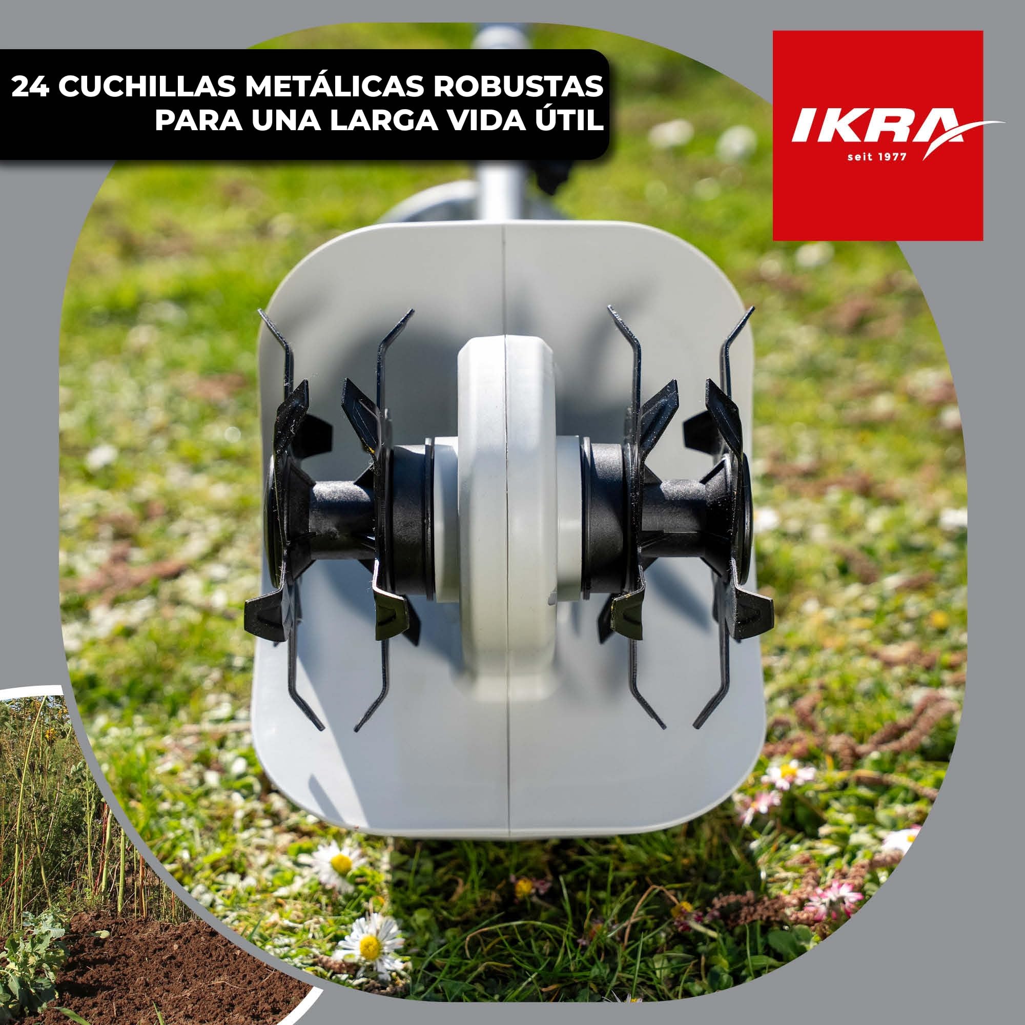 IKRA motozada IAMH 20, Ancho de Trabajo 19 cm, con batería y Cargador | Profundidad de trabajo de hasta 15,5 cm, ligero, almacenamiento ahorra espacio, gama de baterías de 20 V de IKRA