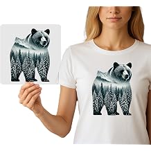 Bear Heat Transfer Iron-On Graphic for DIY Apparel - Ready-to-Press DTF Decal for Outdoor Enthusiasts - Nature Lover Clothing Transfer