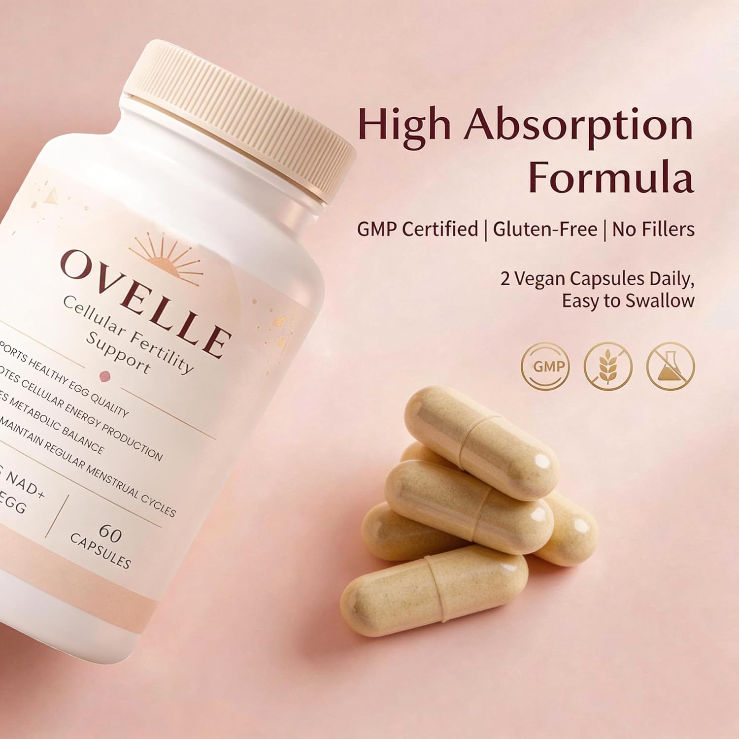 velura Ovelle Fertility Supply for Women - Ovulation, Hormonal Balance & Regular Cycle Support - 60 Vegetarian Capsules