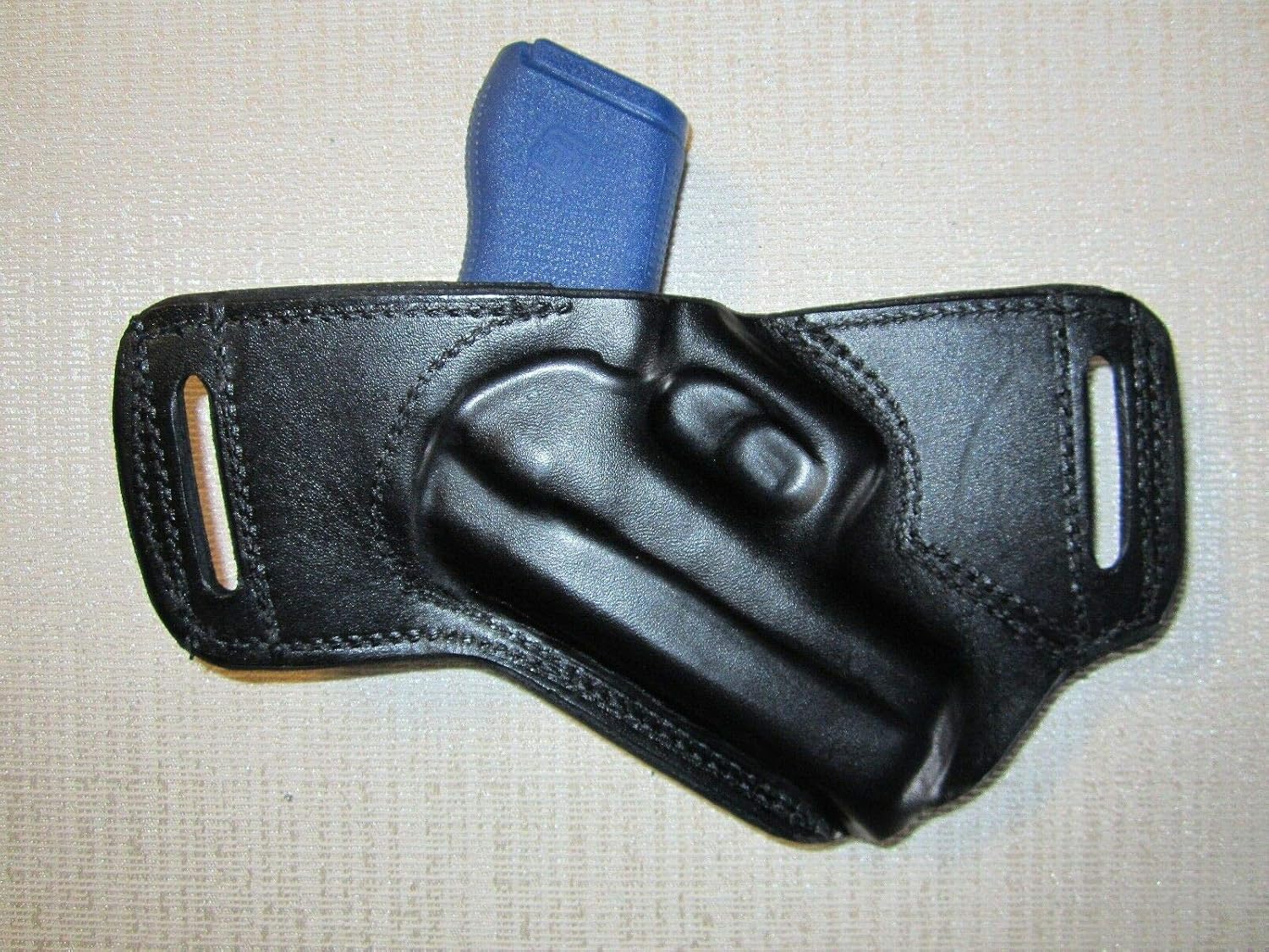 FITS Glock 42, Formed Leather,SOB, OWB Belt Holster, R Hand, Ultra Slim Design