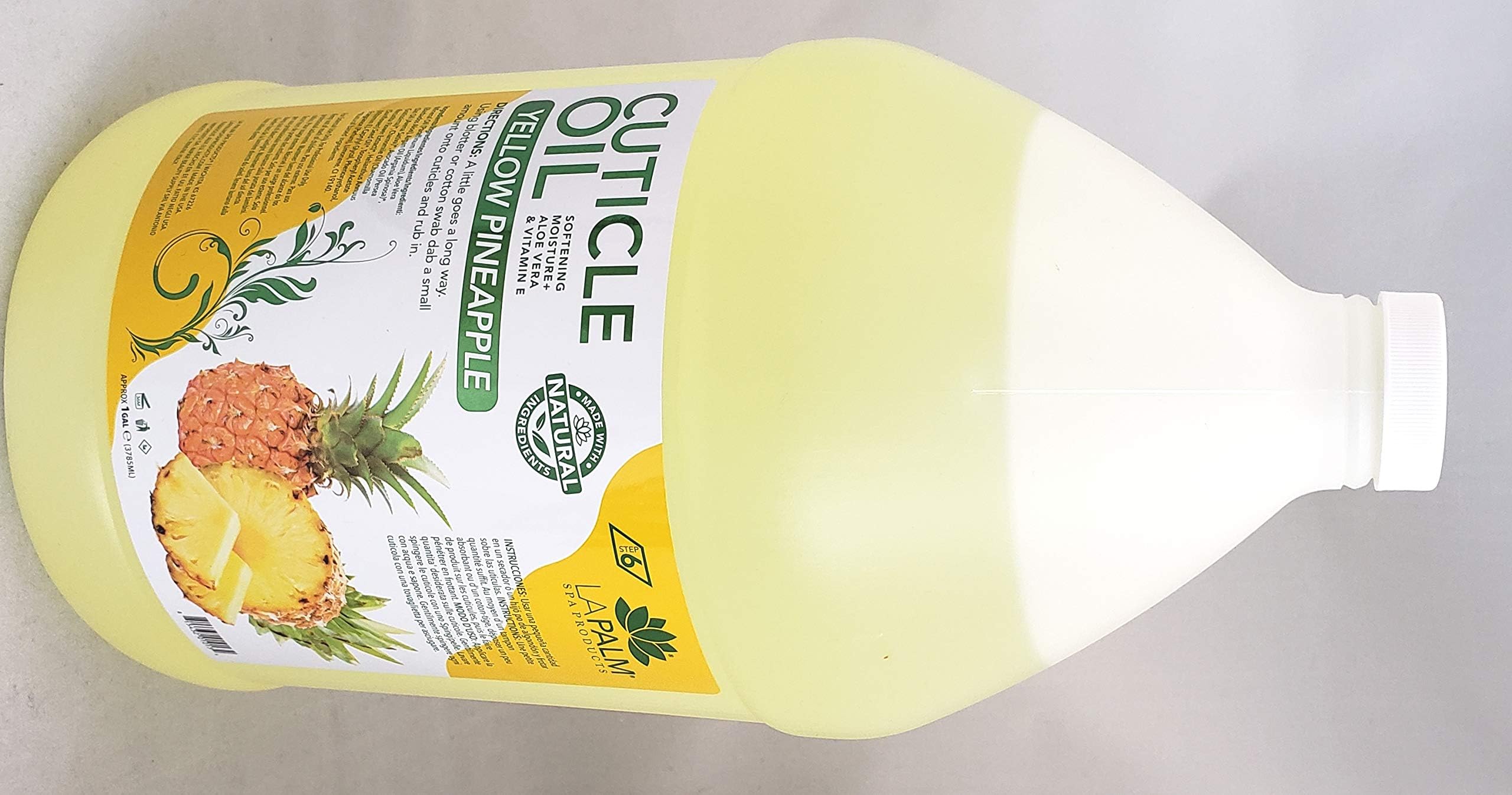 La PalmSpa Products Cuticle Oil - Pineapple Yellow - 1 Gallon - With Aloe Vera & Vitamin E