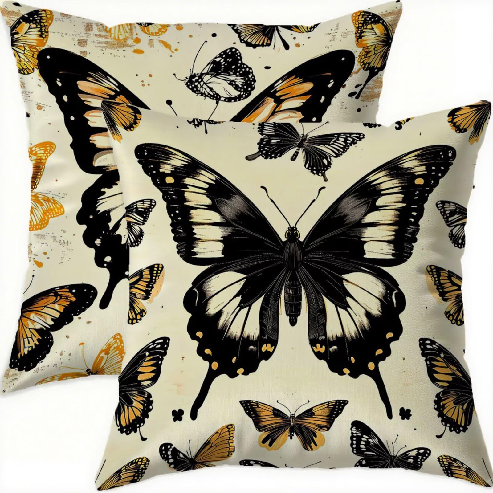 Housse coussin 80x80cm en velours vintage avec fermeture éclair invisible