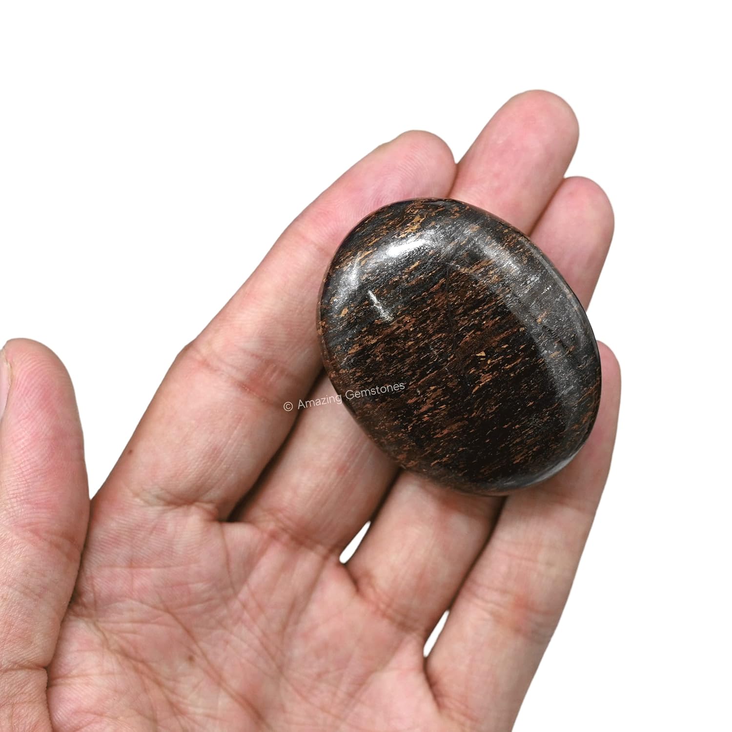 Amazing Gemstone Bronzite Crystals and Healing Stones - Large Palm Stone Crystals Piedra - Crystal for Good Luck, Balanced Positive Energy, Meditation - Unique Stocking Stuffers... - Image 5