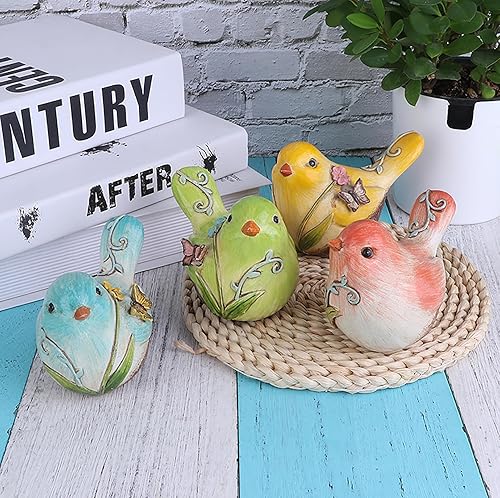 Miniatura 5 de Estatuas de pájaros de resina, figuras de pájaros pintadas a mano, estatua de pájaro, decoración de estantes, escultura de animales divertidos,