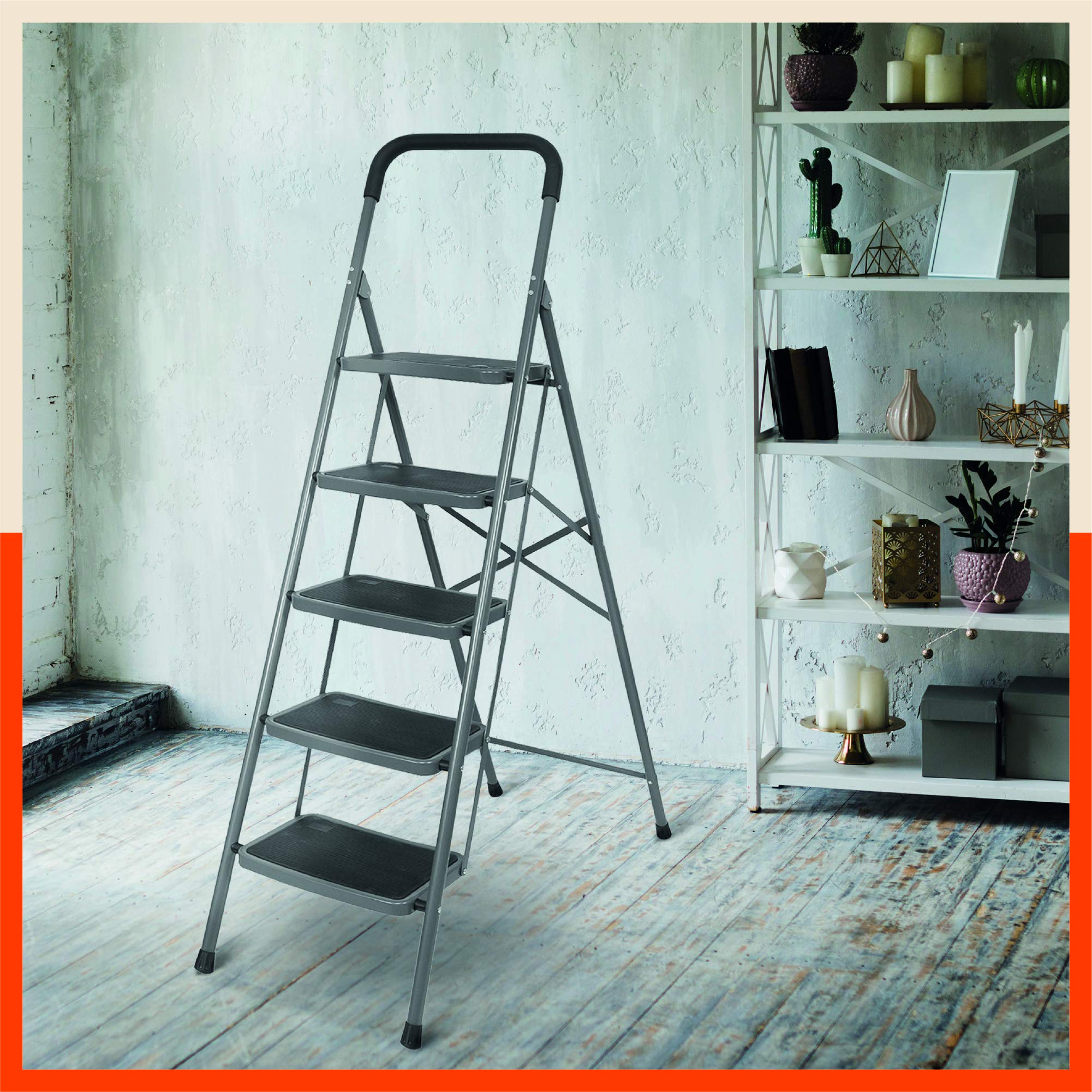 Bathla 4 Step Steel Ladder - Heavy Duty & Safe -13
